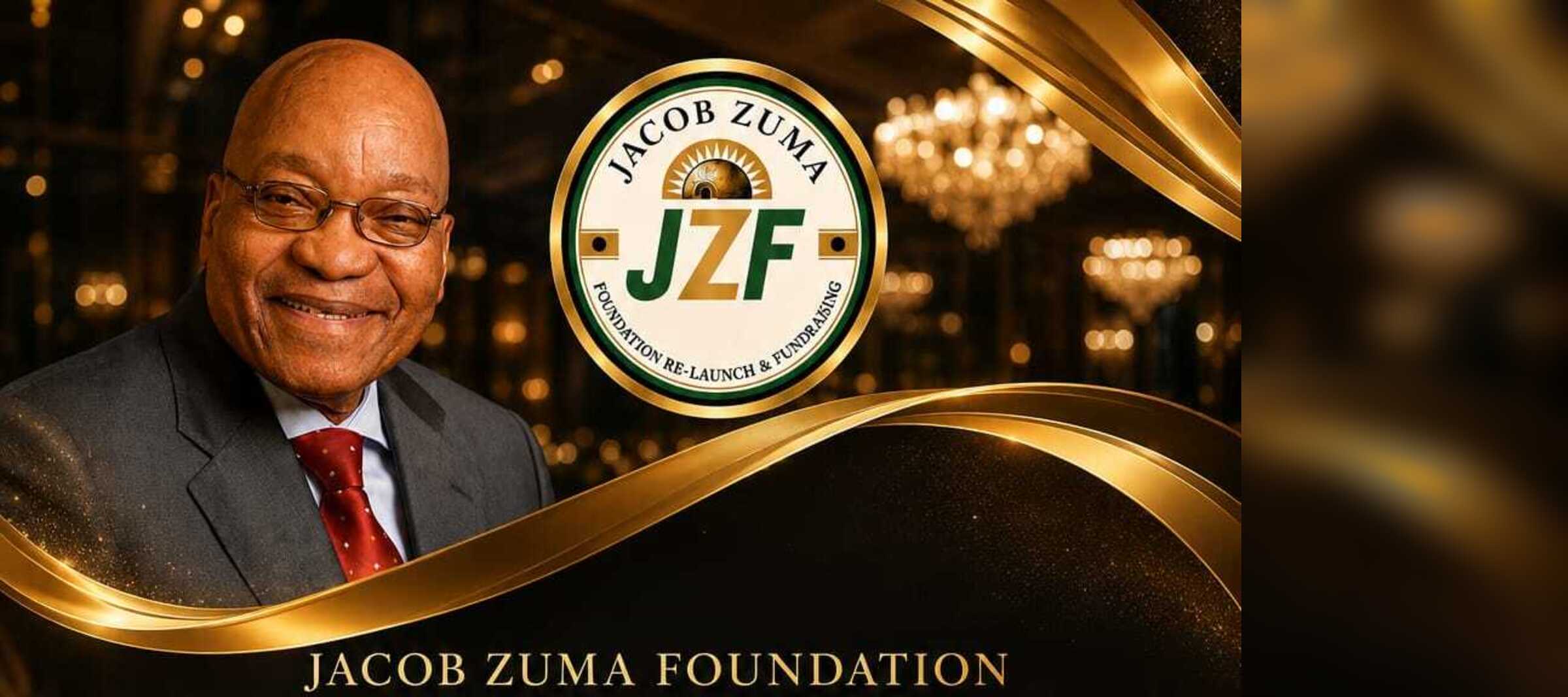 President Jacob Zuma with the Foundation Re-Launch and Fundraising Gala Dinner emblem